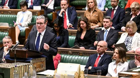 Keir Starmer gives a speech at the House of Commons