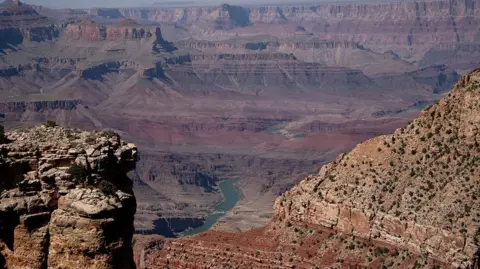 An aerial view of the Grand Canyon