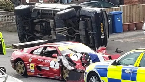 Two-vehicle collision in Lindbergh Road in Ipswich, Suffolk