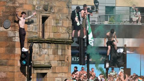 Celtic fans in Glasgow 