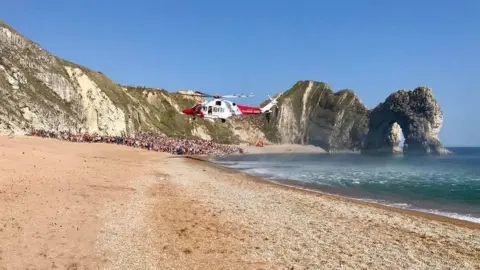 Lulworth Coastguard Rescue Team helicopter