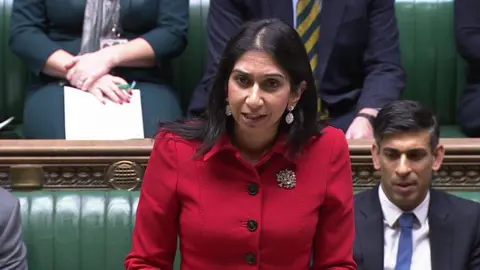 BBC Suella Braverman addressing parliament