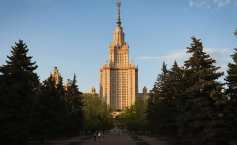 AFP/Joel Saget Moscow State University's main building