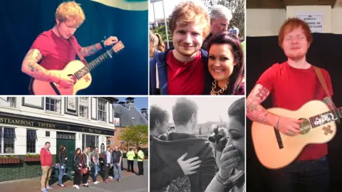 BBC/Amy Gunther/Lee Clark Ed Sheeran at The Steamboat Tavern, Ipswich, 2014