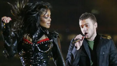 Getty Images Janet Jackson and Justin Timberlake at the Super Bowl