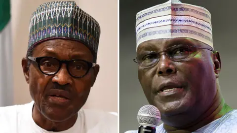 Getty Images Composite picture showing Muhammadu Buhari and Atiku Abubakar