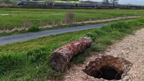 Environment Agency The hole in the embankment at Powderham