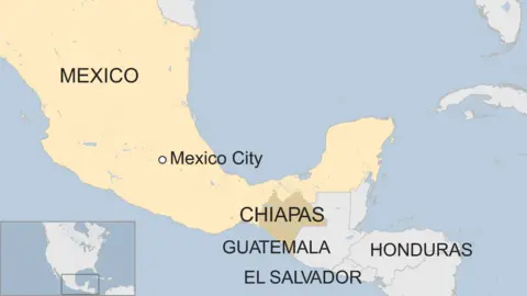 Map of southern Mexico and Central America