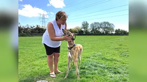 Mandy Jones with greyhound