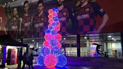 Getty Images Alternate Christmas tree at the Nou Camp in Barcelona