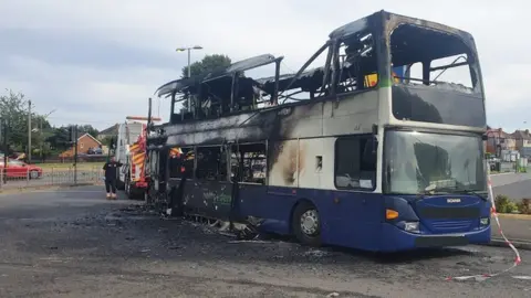 Derbyshire Roads Policing Unit The destroyed bus