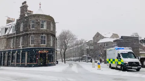 BBC Snow in Aberdeen on Tuesday