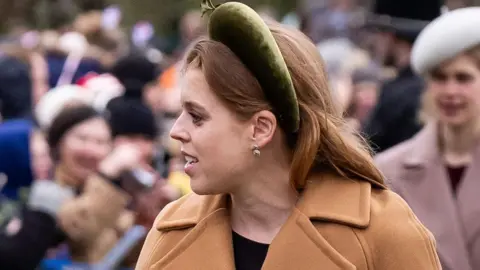 PA Media Beatrice at Sandringham at Christmas