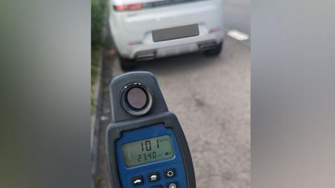 photo of a device which clocked the speed of the car at 101mph