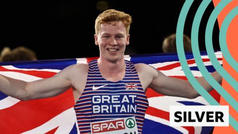 Great Britain's Charlie Dobson wins silver in the 400m at the European Athletics Championships 2024