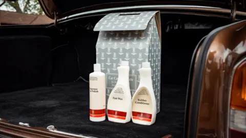 H&H Classics A vintage 1970s car care pack in the boot