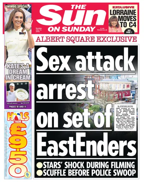  "Sex attack arrest on the set of EastEnders".