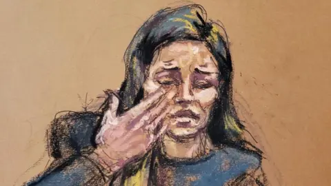 Reuters A court sketch of Jessica Mann