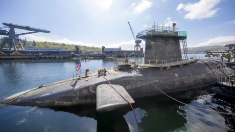 Getty Images General view of HMS Vigilant, which carries the UK's Trident nuclear deterrent on April 29, 2019 in Faslane, Scotland.