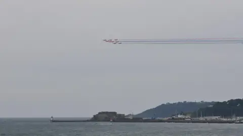 Red Arrows over Guernsey