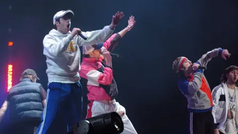 Getty Images Goldie Lookin Chain during Tsunami Relief Concert Cardiff at Millennium Stadium