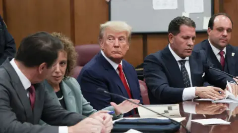 Getty Images Donald Trump and his legal team attends his Tuesday arraignment in New York