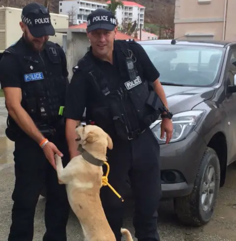 Suffolk Constabulary Buddy with PC Harvey, left, and PC French