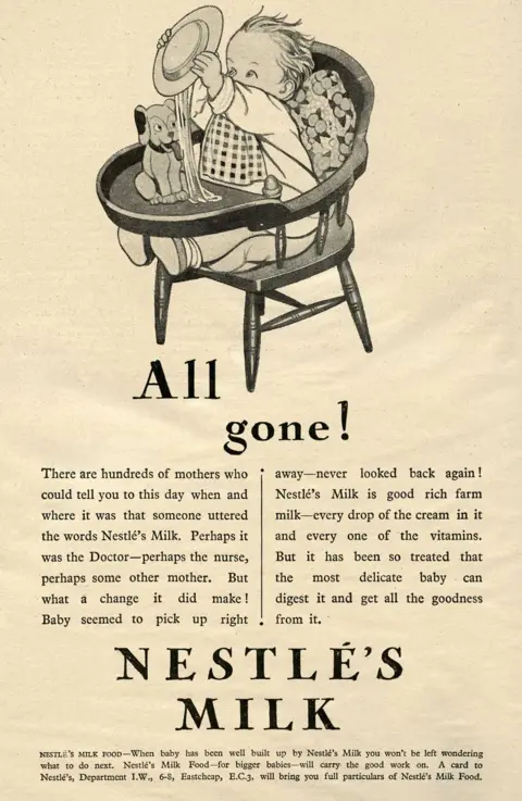 Alamy An advert for Nestle formula milk