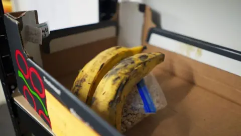 Jamie Moreland/BBC Bananas in a box
