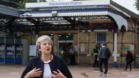 Getty Images Theresa May outside Maidenhead railway station