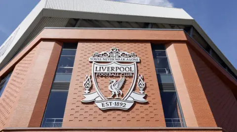 Liverpool's club crest at Anfield stadium