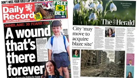 The Daily Record and Herald front pages