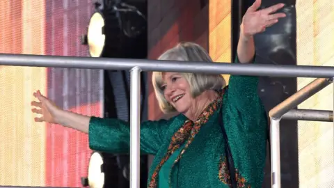 Stuart C. Wilson Ann Widdecombe leaving the Celebrity Big Brother house