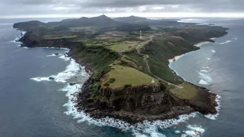 Aerial view of Japan's Yonaguni Island