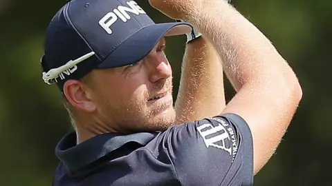 Matt Wallace plays his second shot on the 14th hole during the second round of the Players Championship at Sawgrass