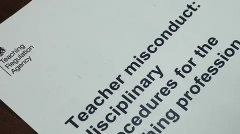 TRA The front page of a Teacher Regulation Agency report