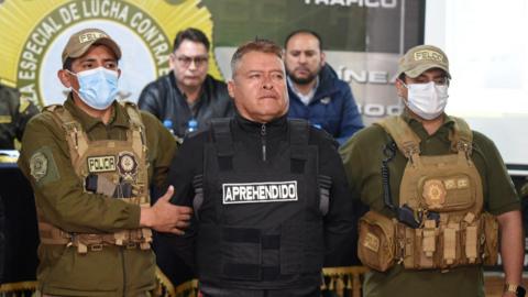 Bolivian General Juan Jose Zuniga is presented following his arrest by the authorities for a coup attempt in La Paz, Bolivia June 26, 2024