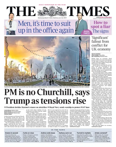  “PM is not Churchill, says Trump as tensions rise”.