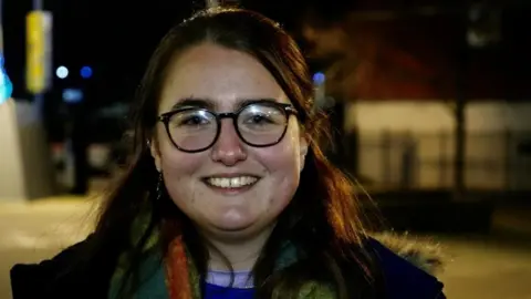 Jamie Niblock/BBC Leesha Daniells, women's officer at Suffolk University's student union