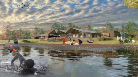 Rotherham Borough Council Artist's impression of new cafe at Thrybergh Country Park