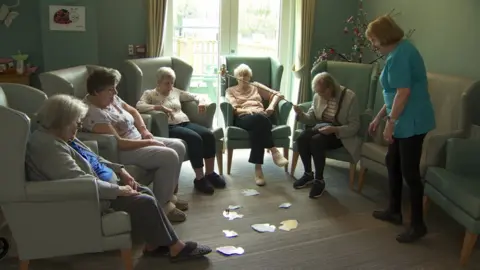 Carolyn with some of the residents of Loughview Fold