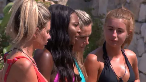 ITV Love Island's Megan, Samira, Ellie and Dani