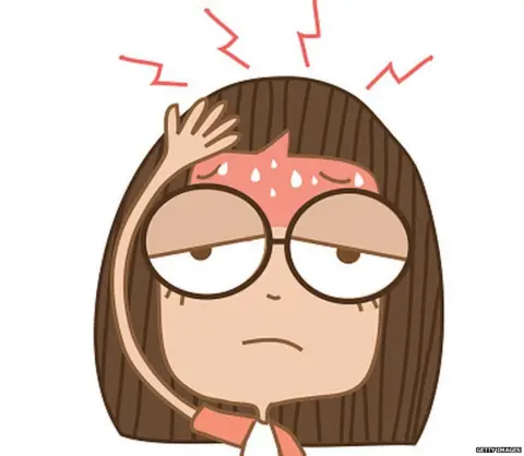 Getty Images Cartoon girl with migraine