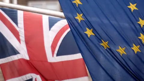 PA File image of British and EU flags