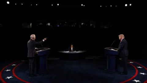 Getty Images Donald Trump and Joe Biden at the final debate