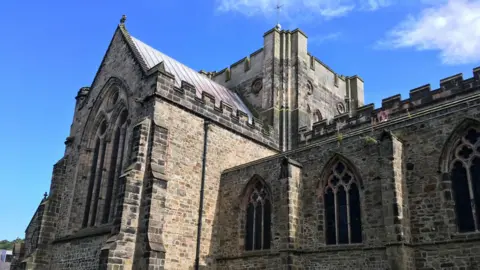 A daytime image of Bangor Cathedral