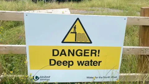 A sign reading 'DANGER! Deep Water'