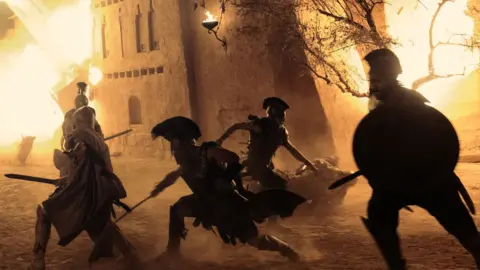 A battle scene in The Odyssey