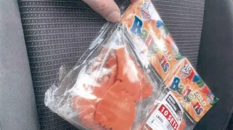West Yorkshire Police Balloons found under the counter at M&S Stores in Leeds