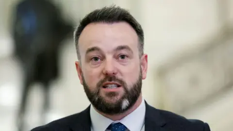 bbc  A photo of Colum Eastwood in Stormont